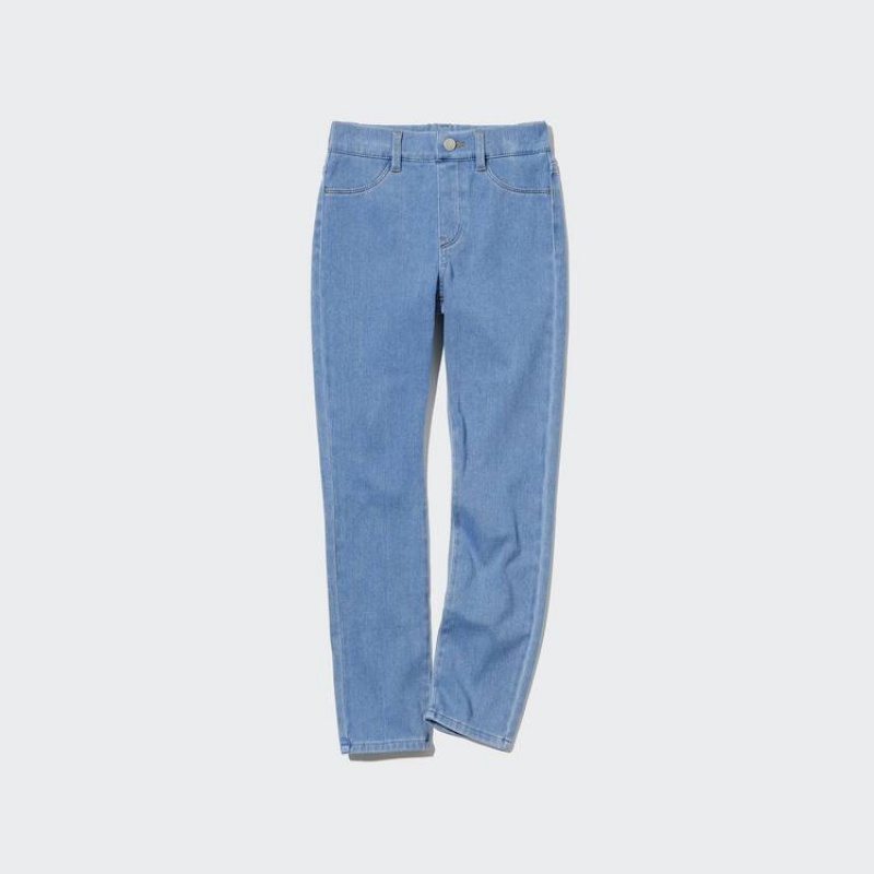 Uniqlo Ultra Stretch Denim (With Back Pockets) Pantaloni Jogger Ragazza Blu | RCNOUX308