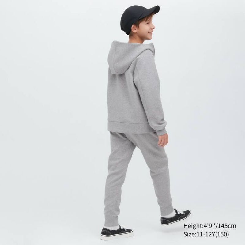 Uniqlo Ultra Stretch Dry Sweat Zipped Felpa con Cappuccio Ragazza Grigie | BTJSWK129