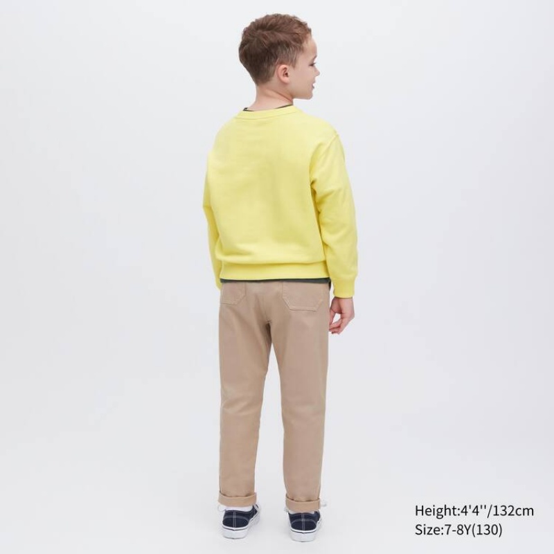 Uniqlo Ultra Stretch Felpe Ragazza Gialle | SQNVUH607