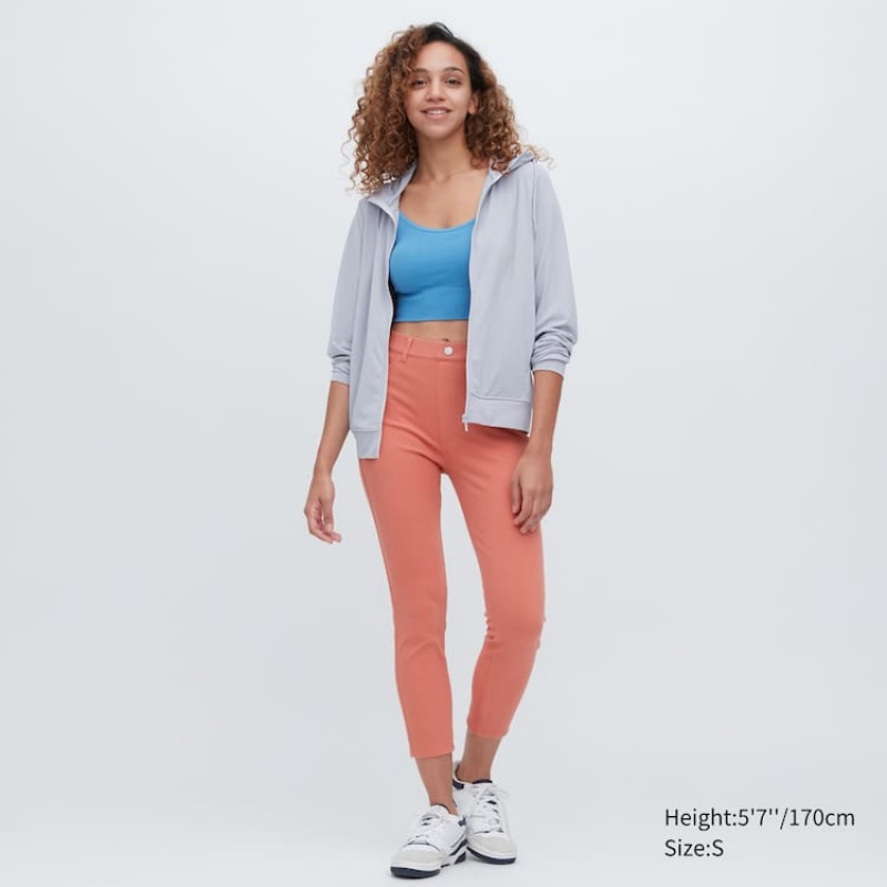 Uniqlo Ultra Stretch High Rise Cropped Leggings Rosa | UBNXZM769