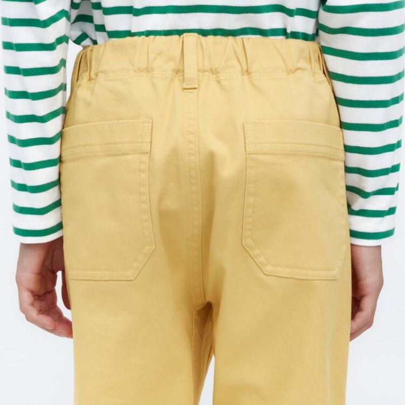 Uniqlo Ultra Stretch Tapered Pantaloni Ragazza Gialle | CNAVWG385