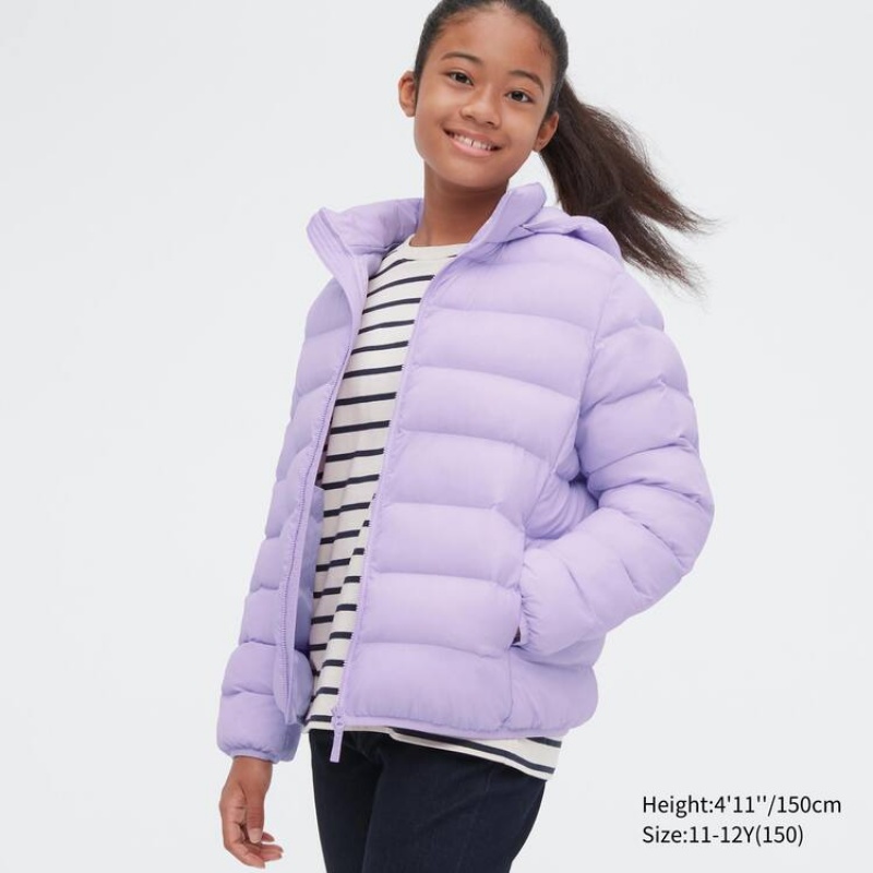 Uniqlo Warm Imbottito Washable Con Cappuccio Parka Ragazza Viola | ACDBLW952