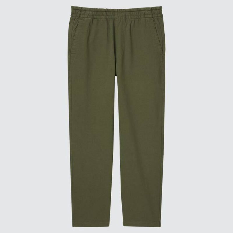 Uniqlo Washed Jersey Ankle Length Pantaloni Verdi Scuro | FTQWUP841