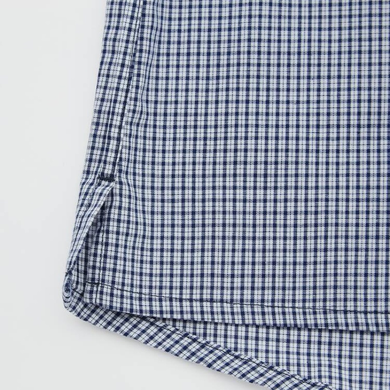 Uniqlo Woven Checked Boxer Biancheria Intima Blu Marino | NJSRBC760