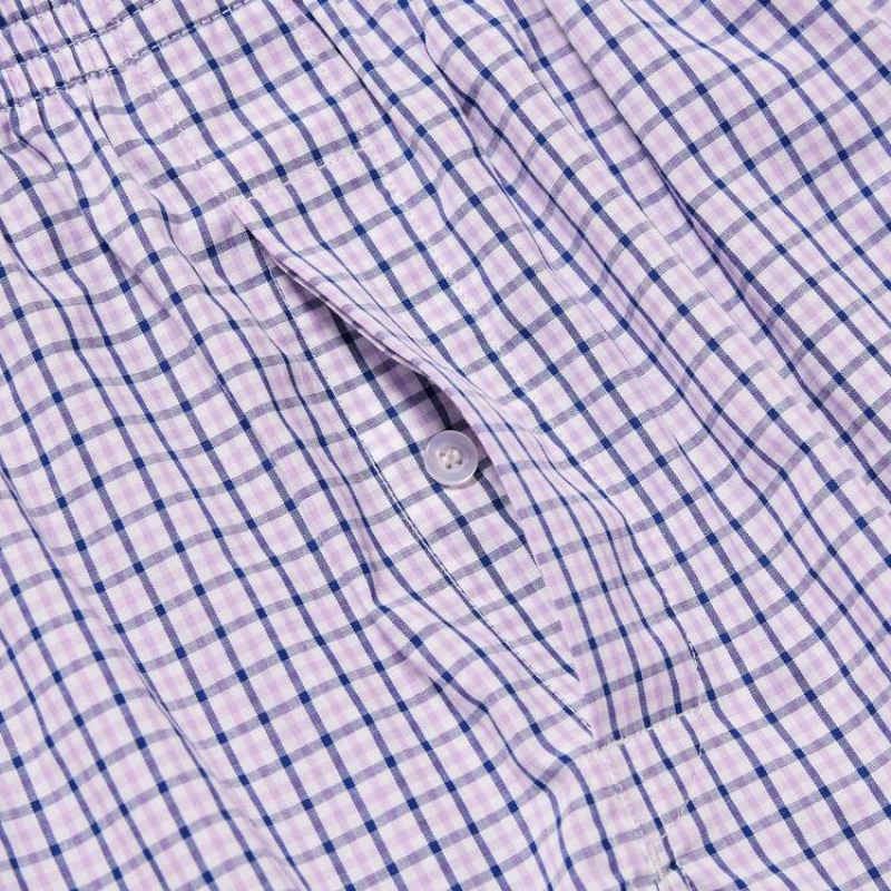 Uniqlo Woven Checked Boxer Biancheria Intima Viola Chiaro | MXQHLI610